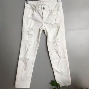 American Eagle white denim capris